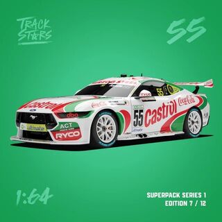 Tickford Racing #55 Ford Mustang GT Supercar - 2024 Sandown 500 Retro Livery - Thomas Randle / Tyler Everingham - TrackStars 1/64